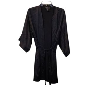 Victoria's Secret Shiny Black Lightweight Bathrobe Size Extra Small